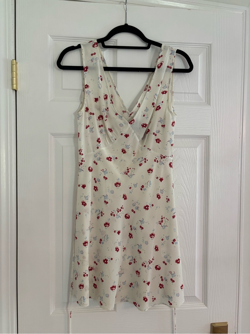 Realisation Par Cream Mini Dress with Red Floral Print